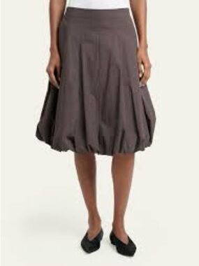 Paniz Brown Bubble Hem Circle Skirt
